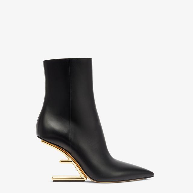 Fendi FirstBlack leather high-heeled ankle boots Product Image