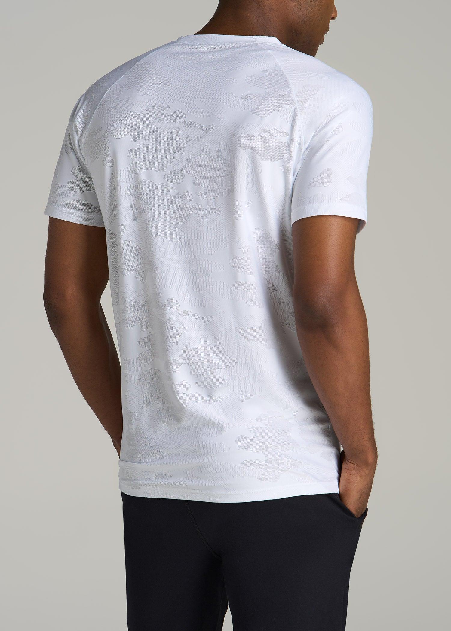 Raglan Training T-Shirt for Tall Men in White Male Product Image