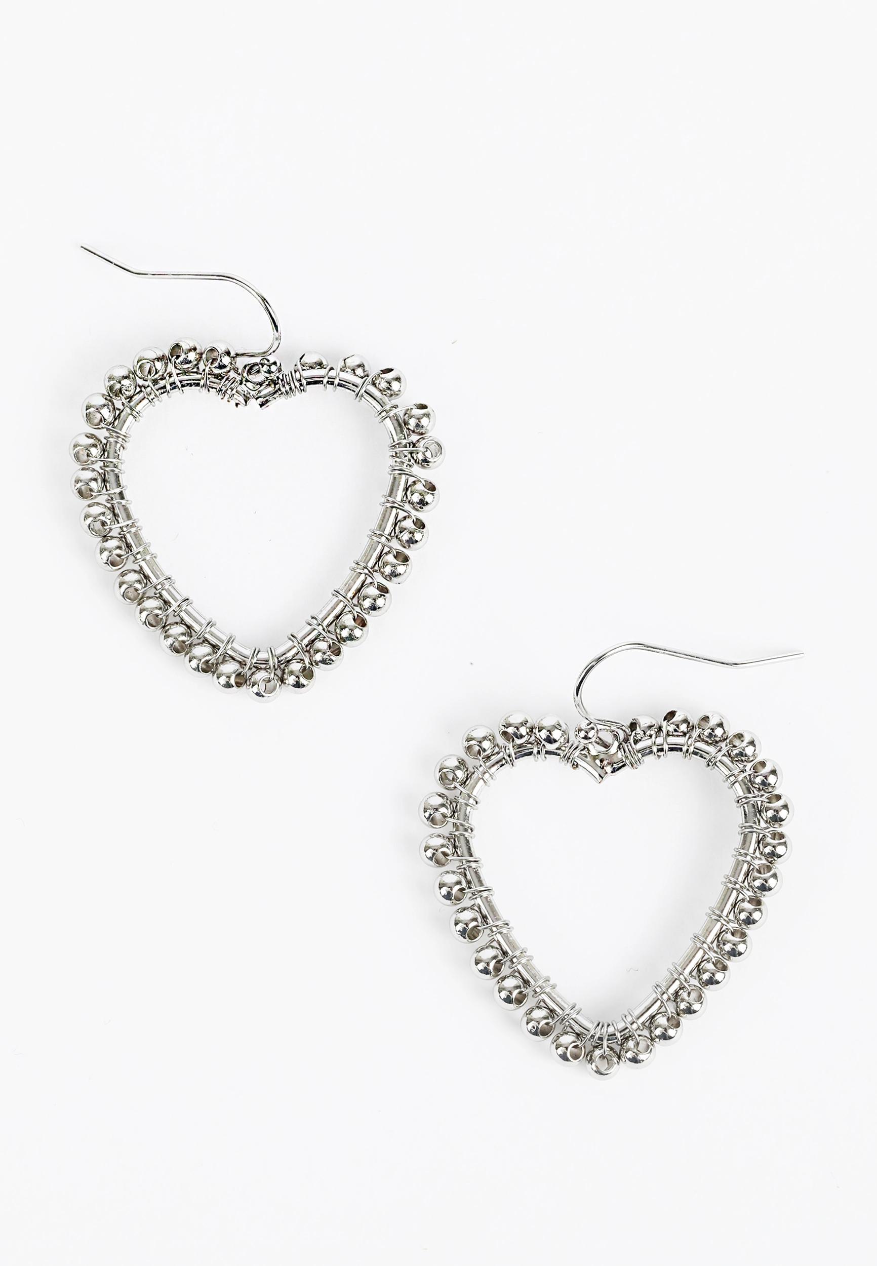 Maurices Womens Mixed Heart Earrings Gray Size O/s Product Image