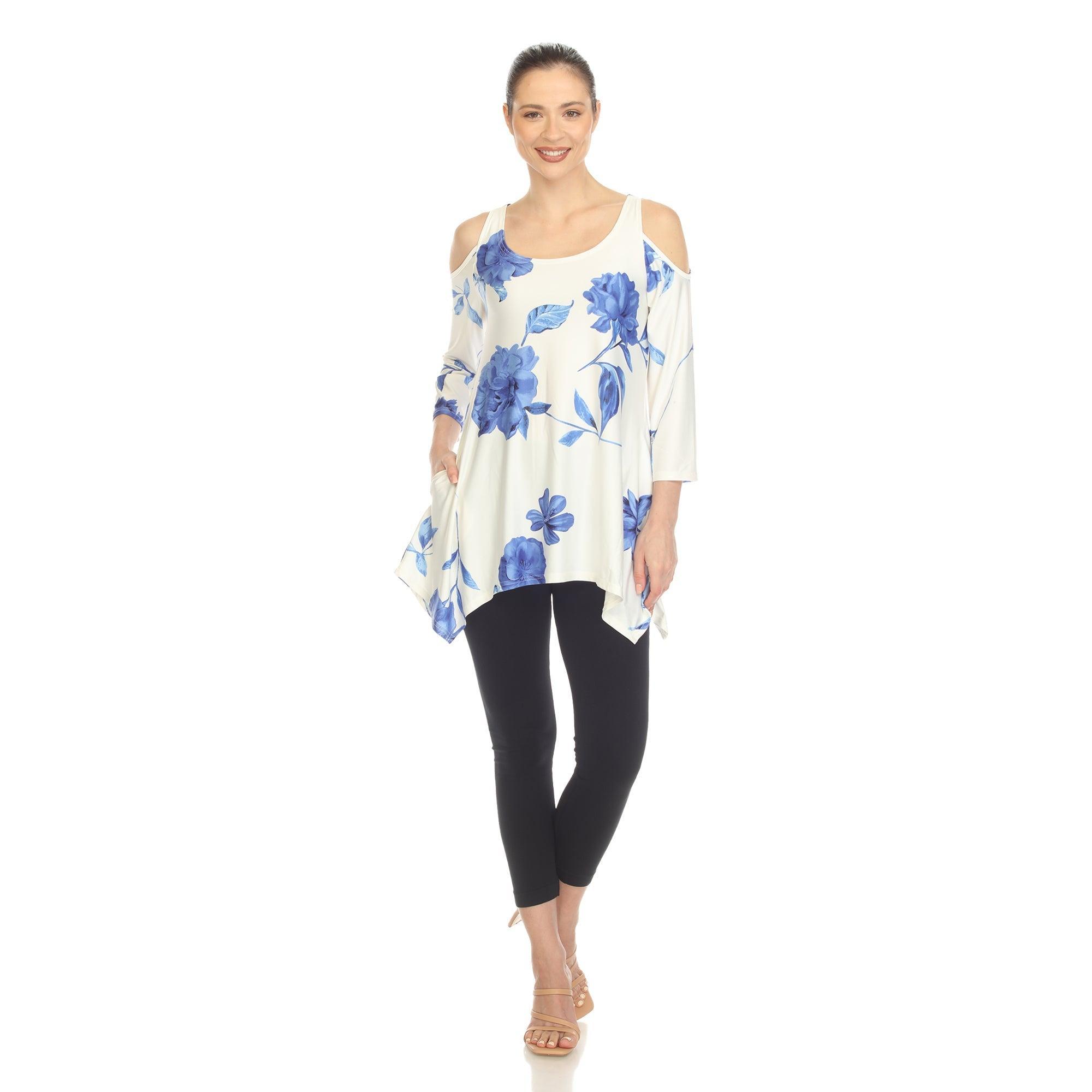 Floral Printed Cold Shoulder Tunic Product Image