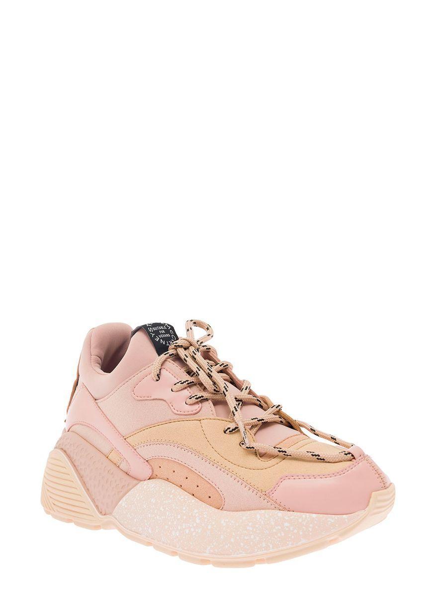 STELLA MCCARTNEY Faux-leather Panelled-design Sneakers In Pink Product Image