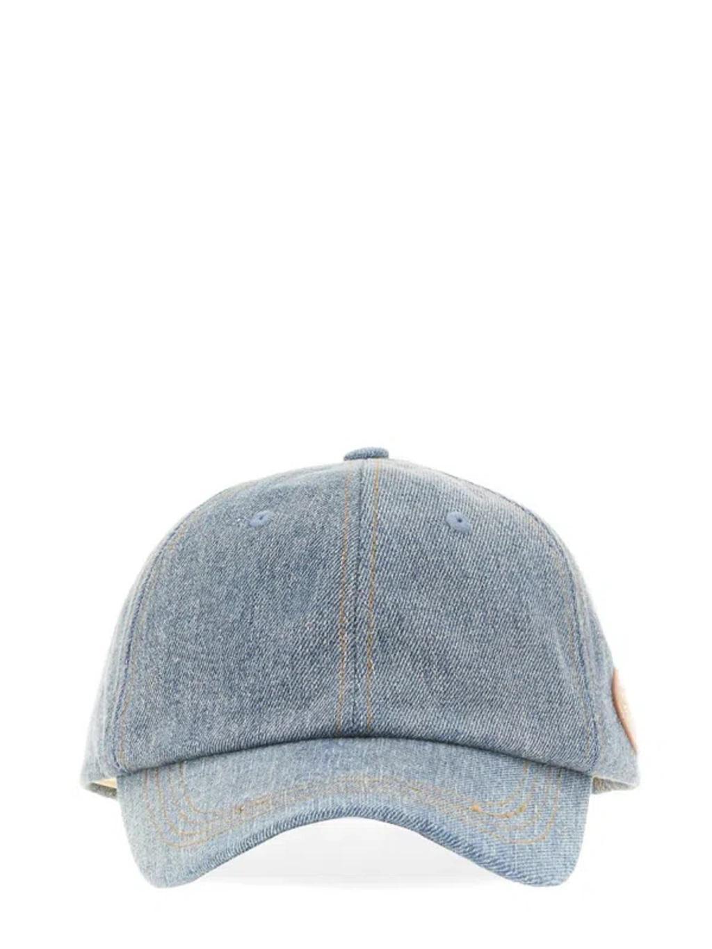 Cotton Baseball Cap In Denim product image