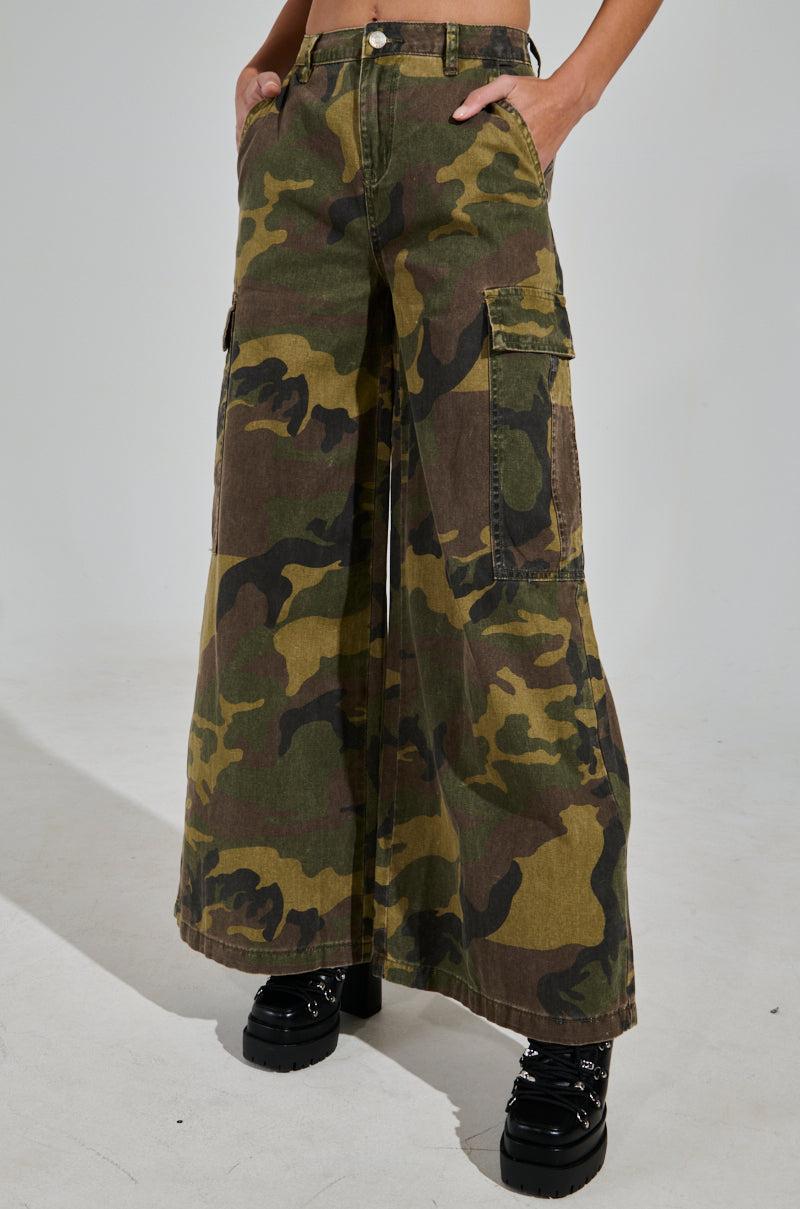 RIDE WITH ME CAMO WIDE LEG PANT Product Image