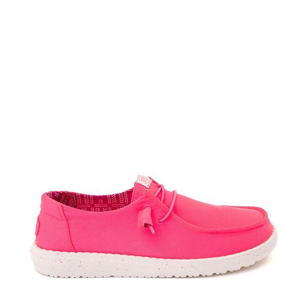 Womens HEYDUDE Wendy Stretch Slip-On Casual Shoe - Neon Pink Product Image