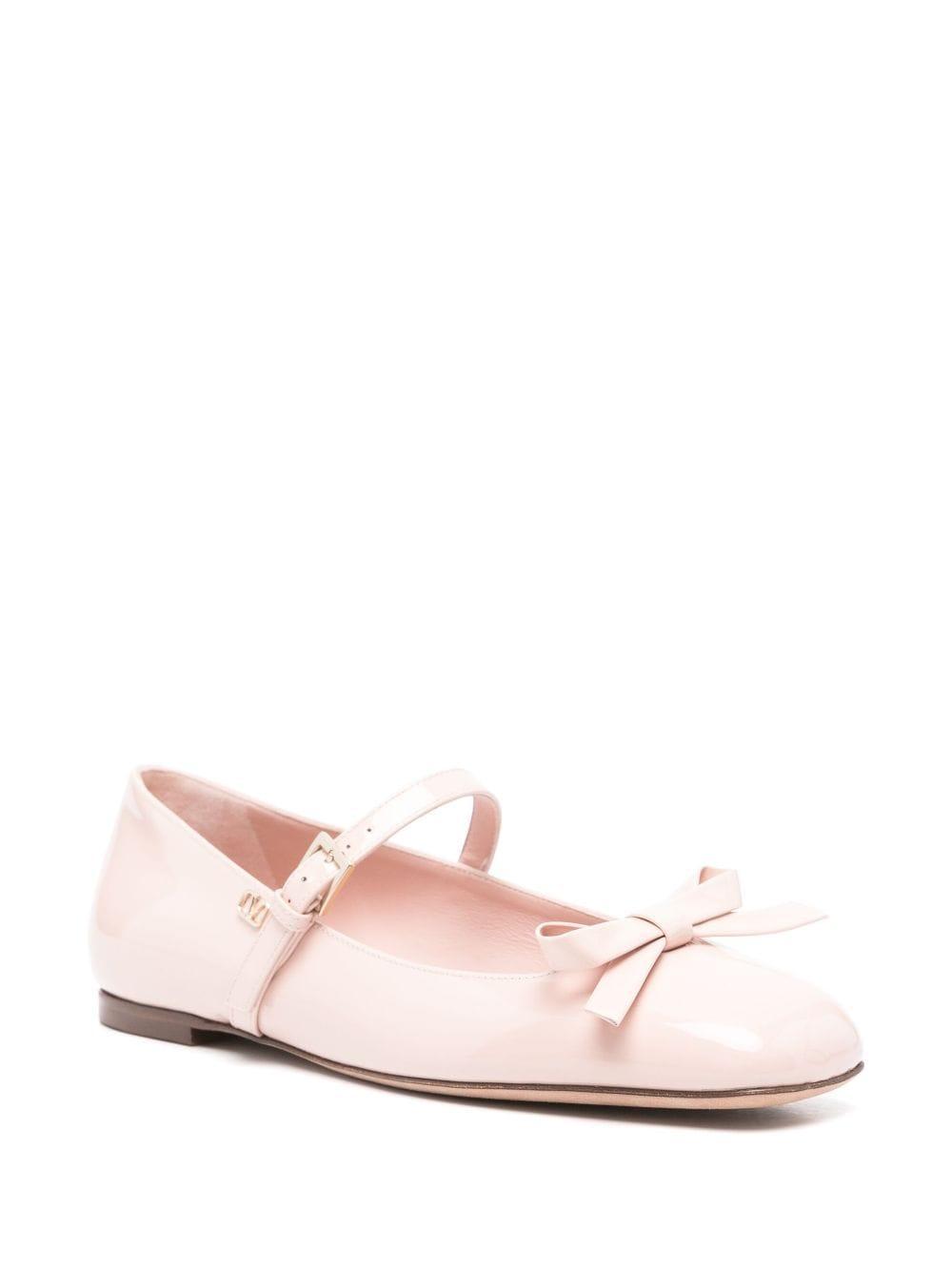 Romance Bow Ballet Flats In Pink Product Image