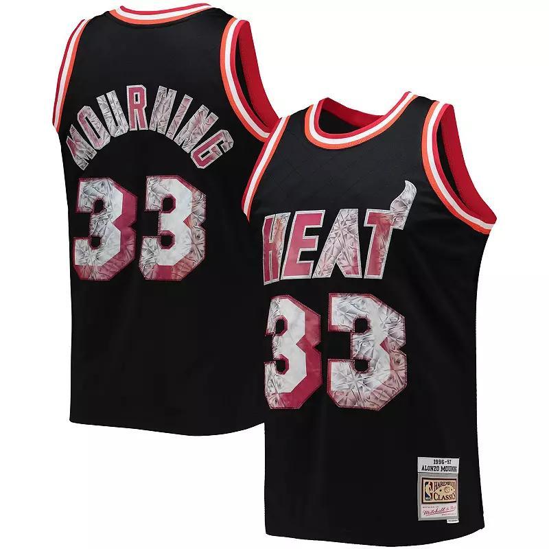 Mens Mitchell & Ness Alonzo Mourning Miami Heat 1996-97 Hardwood Classics NBA 75th Anniversary Diamond Swingman Jersey Product Image