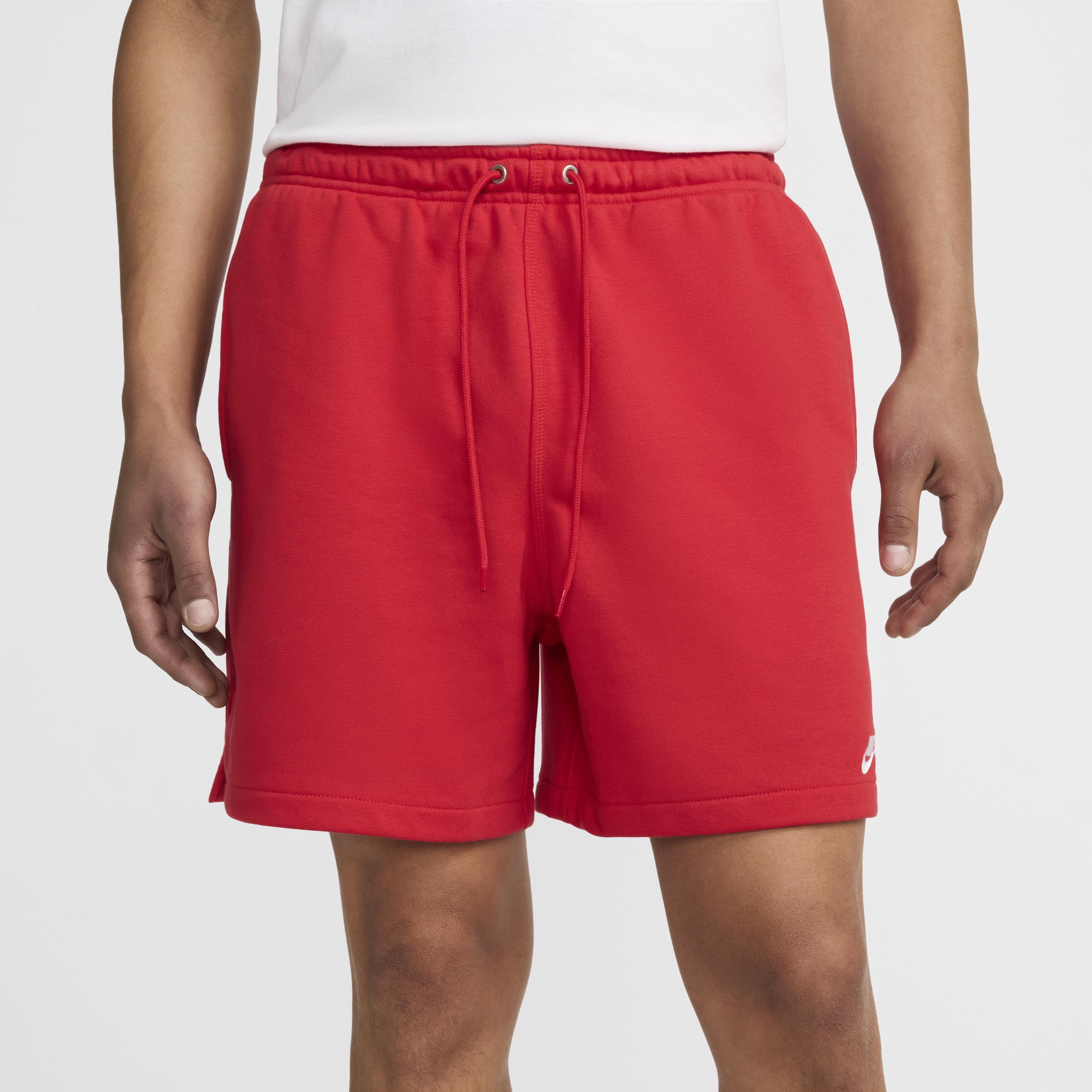 Nike Mens Nike Club Flow French Terry Shorts - Mens University Red/University Red/White Product Image