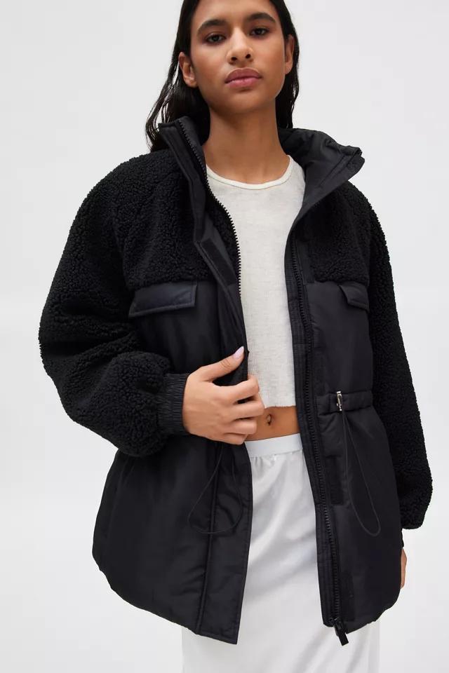 BDG Shelby Mixed Media Puffer Coat Jacket Womens at Urban Outfitters Product Image