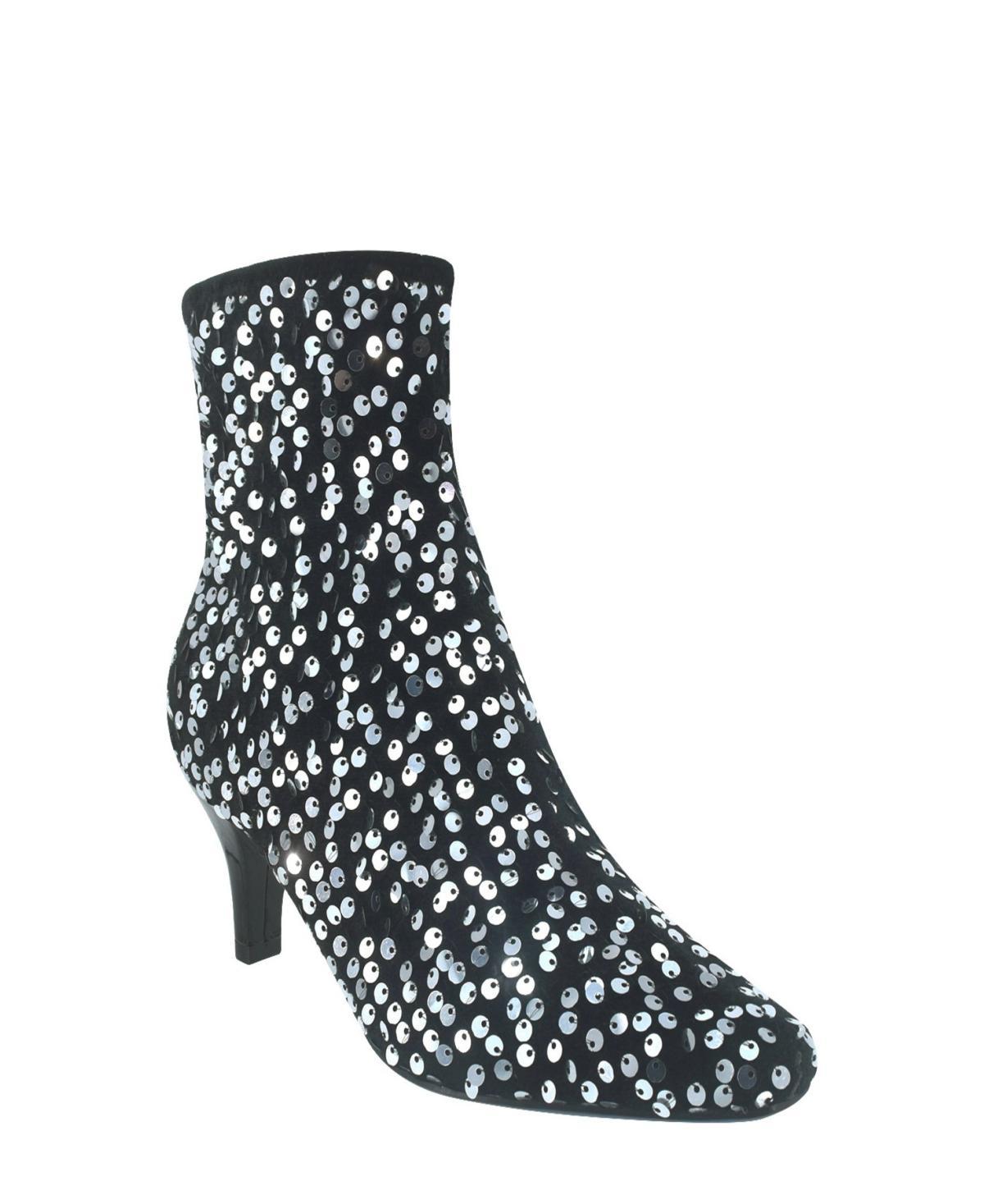 Impo Womens Naja Sequin Stretch Dress Booties - Silver- Fabric Product Image