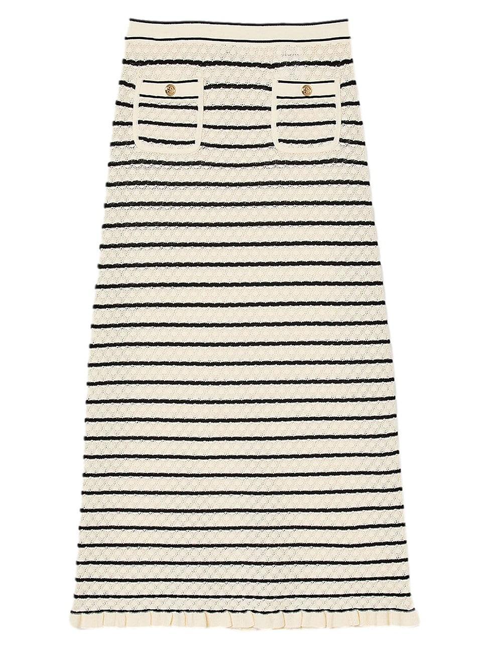 sandro Moline Stripe Midi Sweater Skirt Product Image