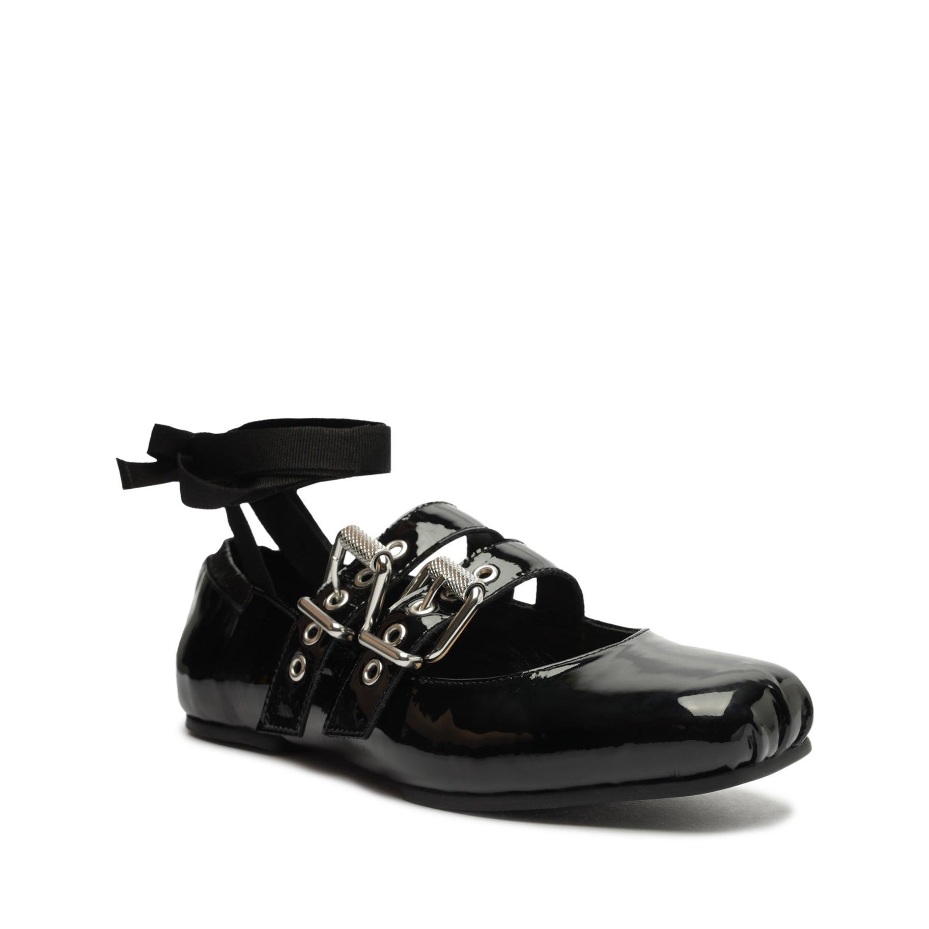 Womens Raika Patent Leather Lace-Up Flats Product Image