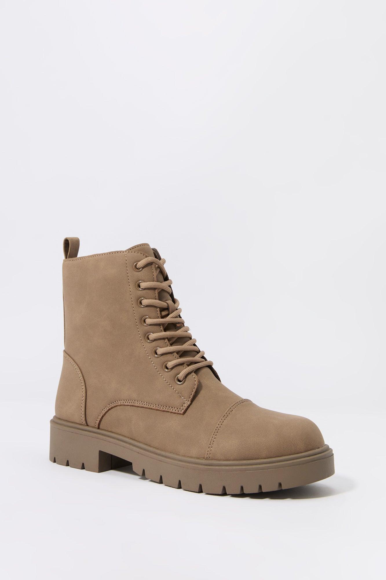 Faux Suede Lace Up Boot Female Product Image