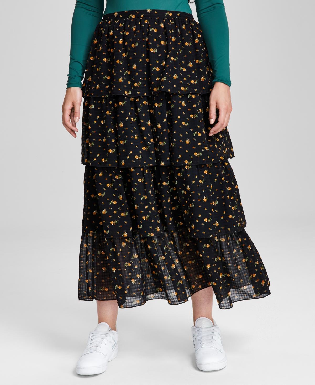 And Now This Womens Floral-Print Tiered Maxi Skirt, Created for Macys Product Image