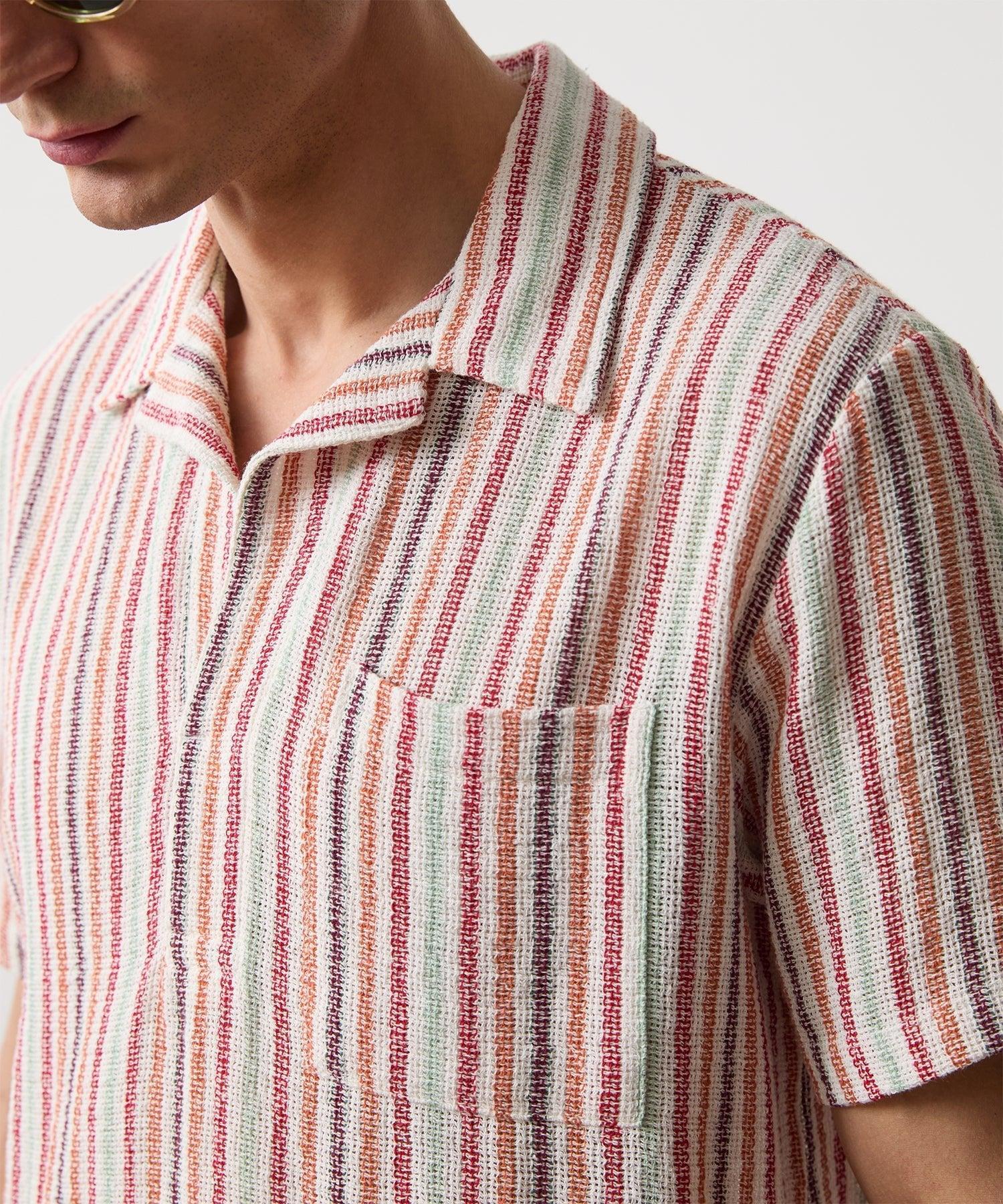 Multi-Stripe Polo in Tuscan Terracotta Product Image