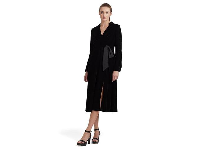 Lauren Ralph Lauren Velvet Surplice Midi Dress (Polo ) Women's Dress Product Image