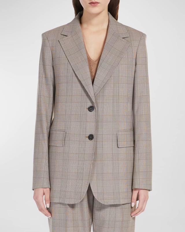 David Plaid Single-Breasted Jacket Product Image