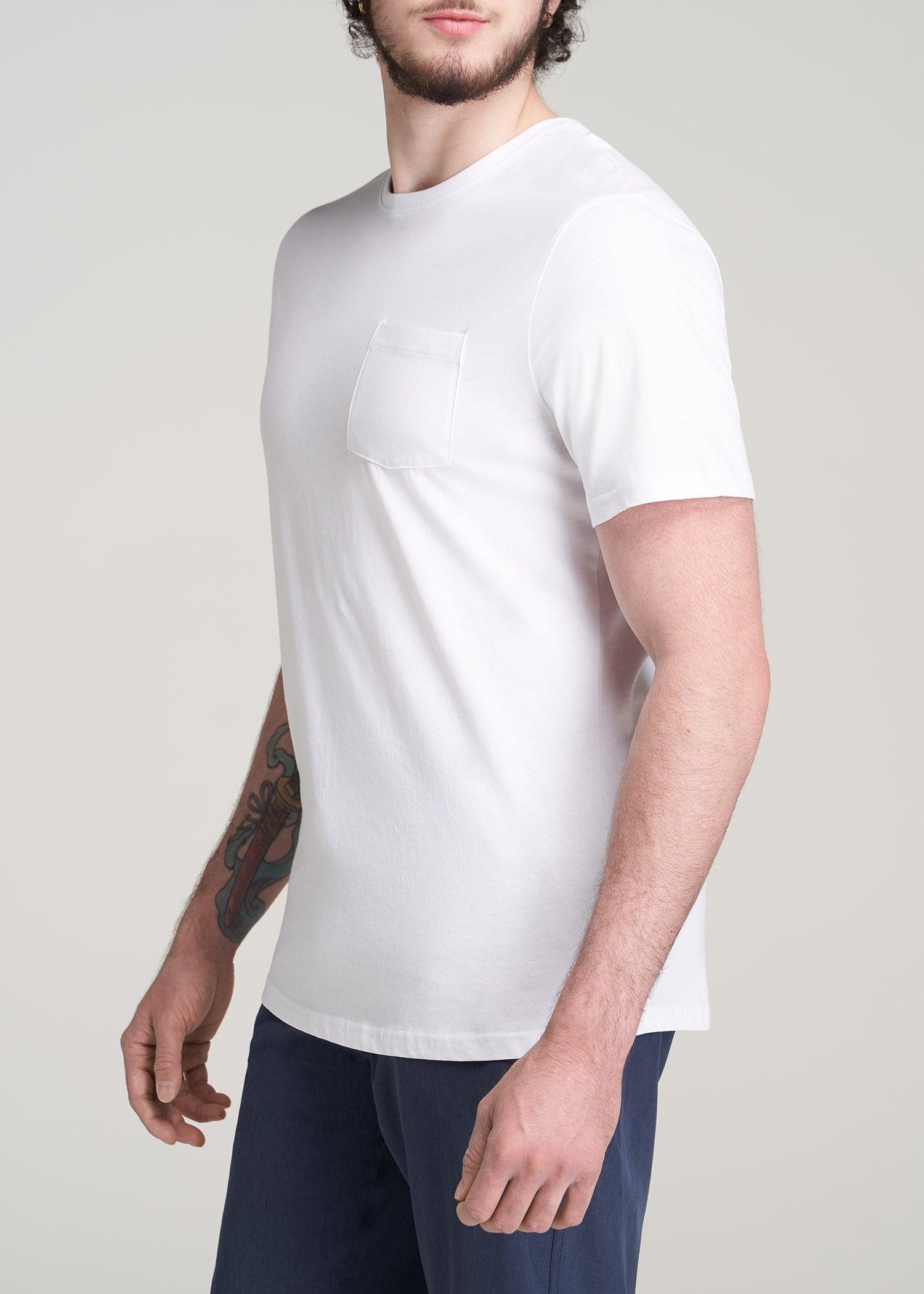 Everyday Pocket REGULAR FIT T-Shirt for Tall Men in White Male Product Image