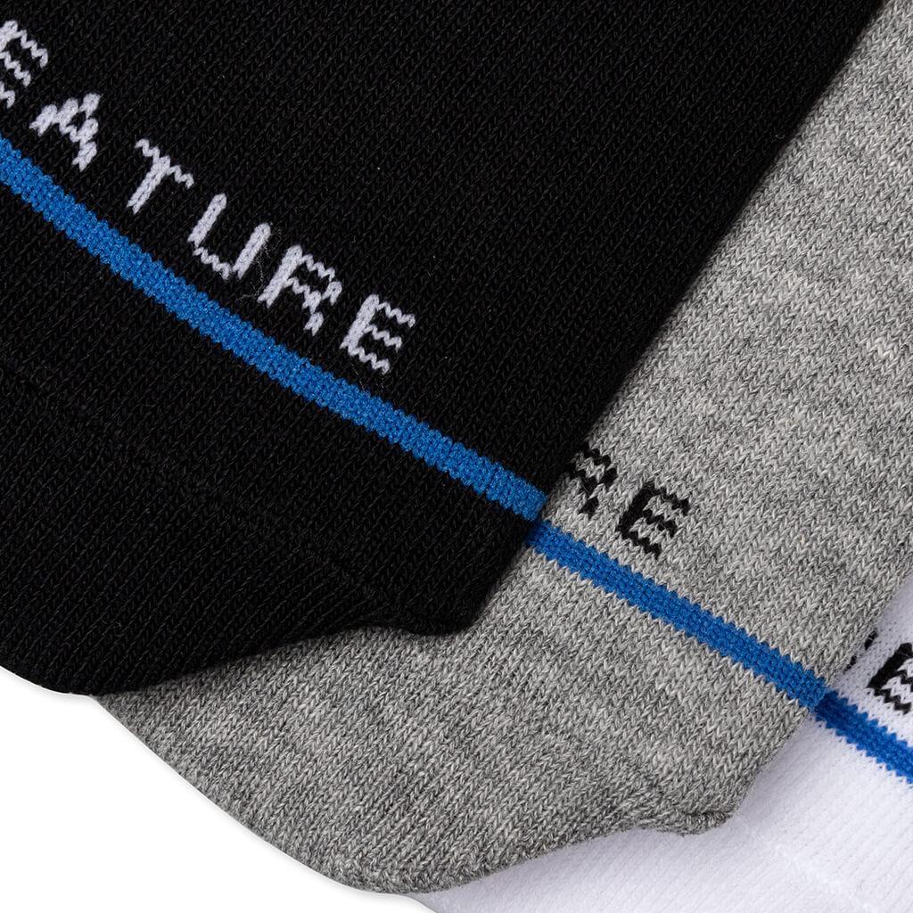 Classic No Show Sock - Heather Grey/Black/White (3-Pack) Male Product Image