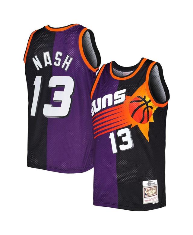 Mens Mitchell & Ness Steve Nash Purple/Black Phoenix Suns Hardwood Classics 1996-97 Split Swingman Jersey Product Image