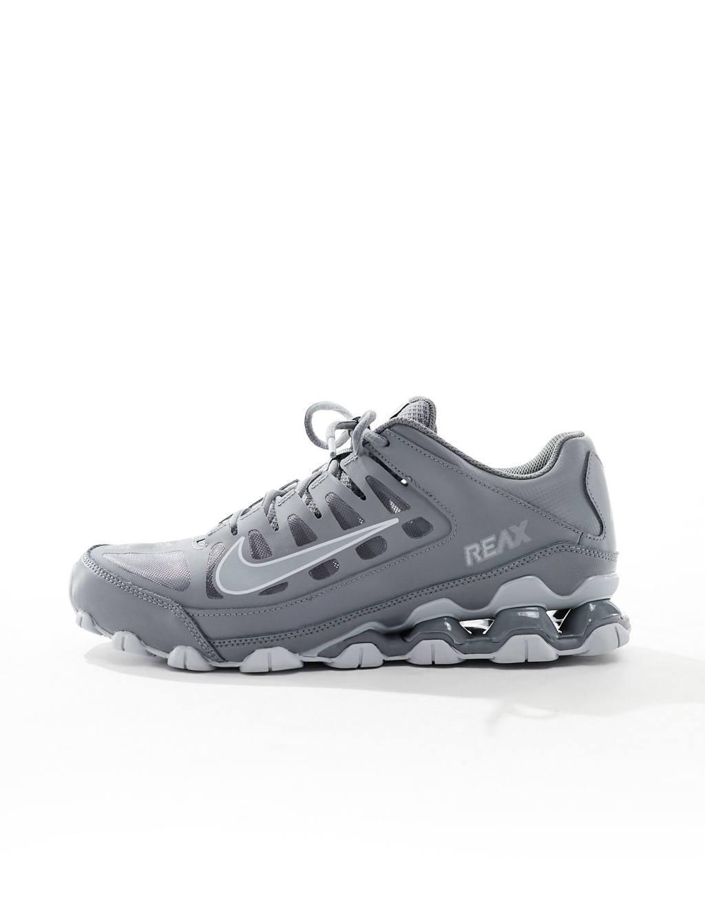 Nike Training Reax 8 sneakers in gray and white Product Image