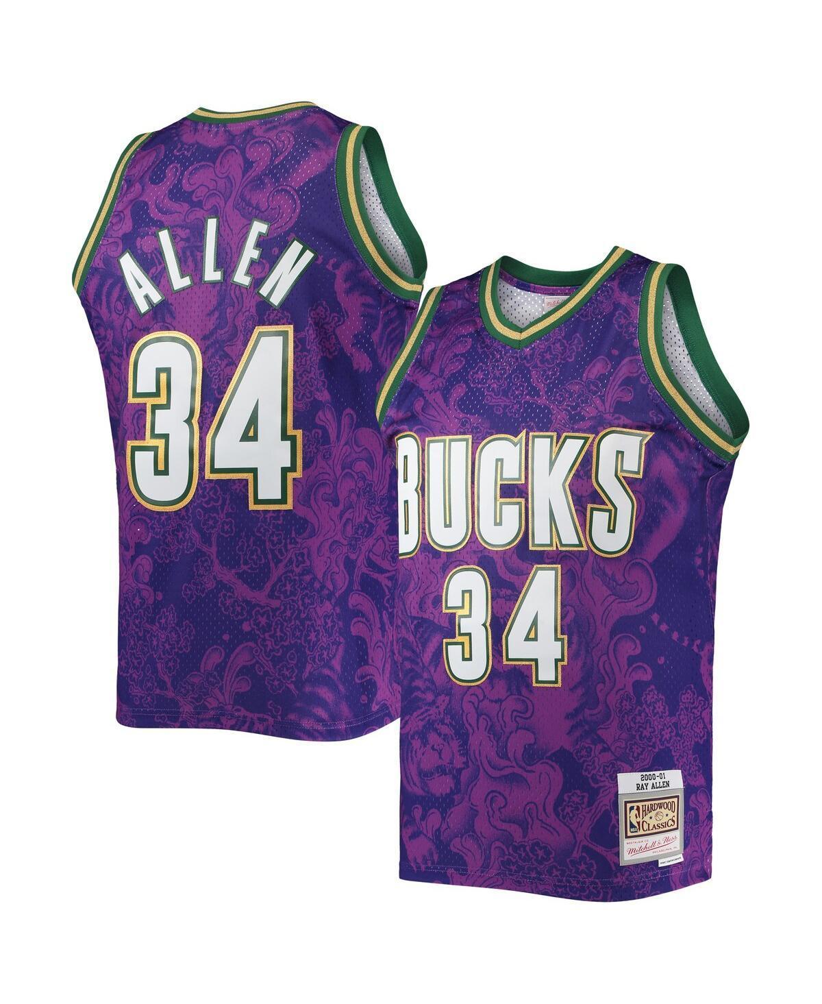 Mens Mitchell & Ness Ray Allen Milwaukee Bucks Hardwood Classics 2000/01 Lunar New Year Swingman Jersey Product Image