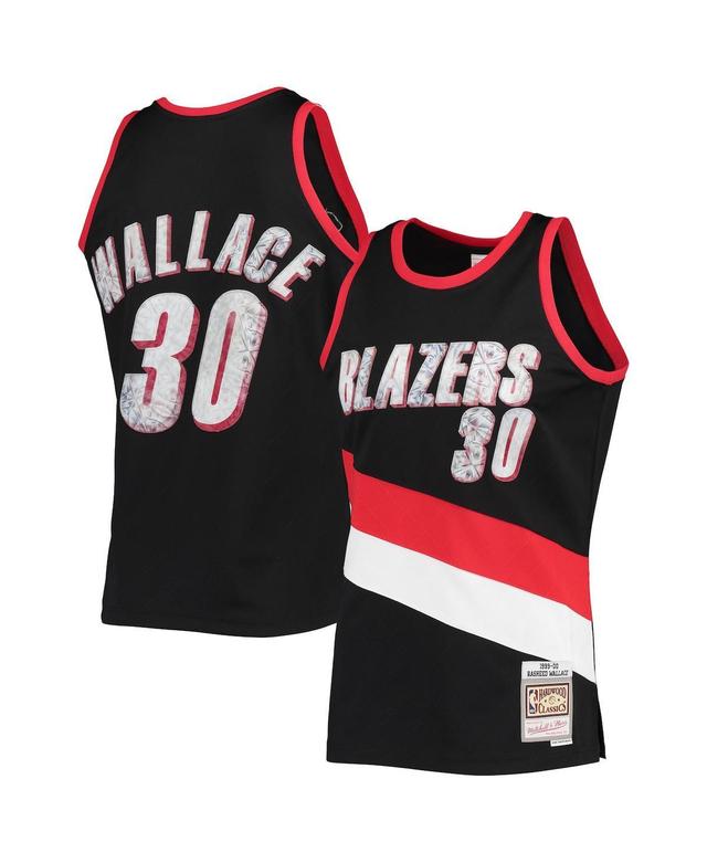 Mens Rasheed Wallace Black Portland Trail Blazers 1999-00 Hardwood Classics 75th Anniversary Diamond Swingman Jersey - Black Product Image