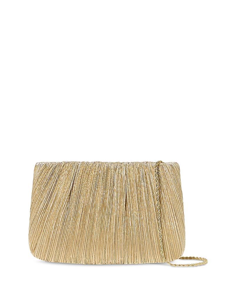 Womens Brit Metallic Pleated Clutch-On-Chain Product Image