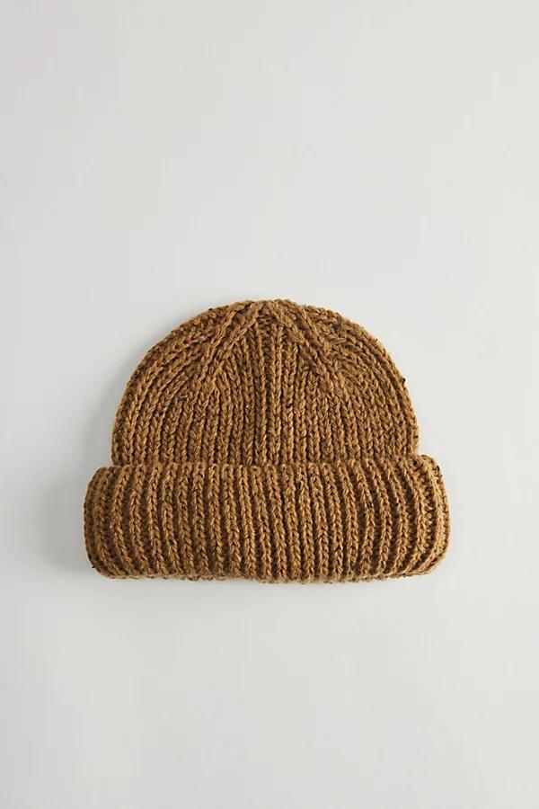 Marled Wool Short Roll Ribbed Knit Beanie Mens at Urban Outfitters Product Image