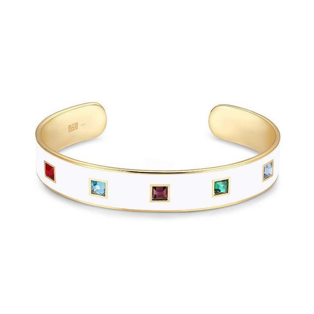 Sarafina Multi-Color Crystal White Cuff Bracelet, Womens Gold Tone Product Image