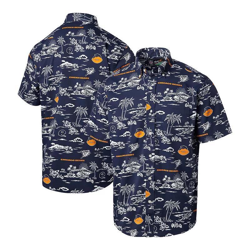 Mens Reyn Spooner Chicago Bears Throwback KekaiPrint Button-Up Shirt Blue Product Image