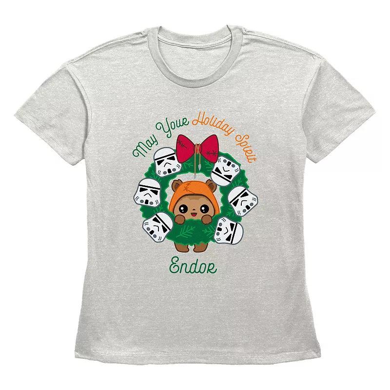 Womens Star Wars May Your Holiday Spirit Endor Graphic Tee Product Image