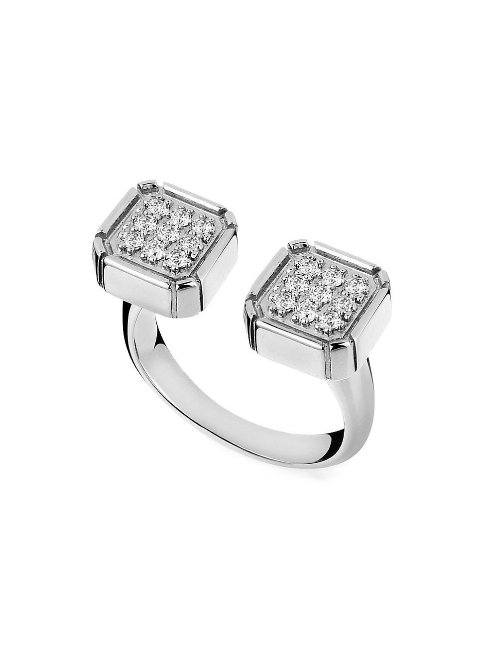 Womens Piercing 18K White Gold & 0.234 TCW Diamond Cuff Ring Product Image