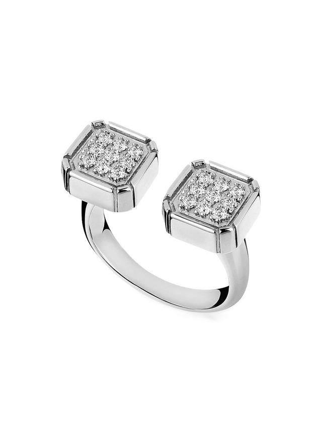 Womens Piercing 18K White Gold & 0.234 TCW Diamond Cuff Ring Product Image