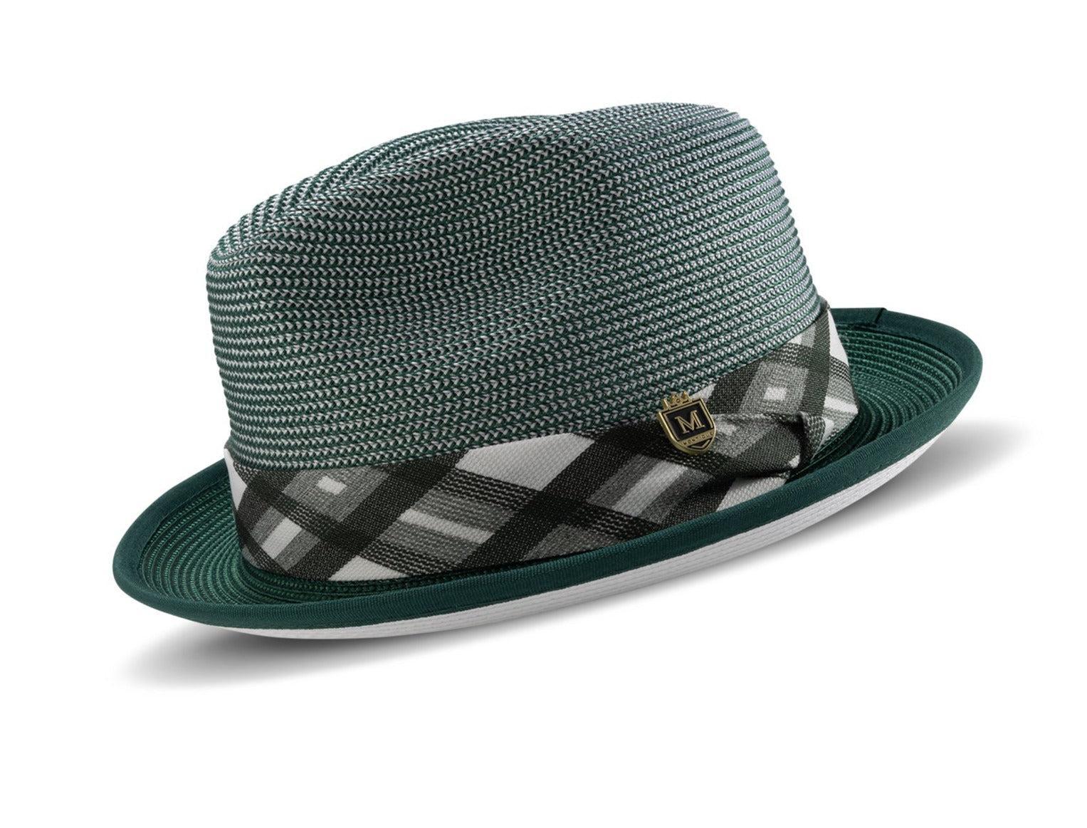 Emerald Checker Plaid Fedora Dress Hat Product Image