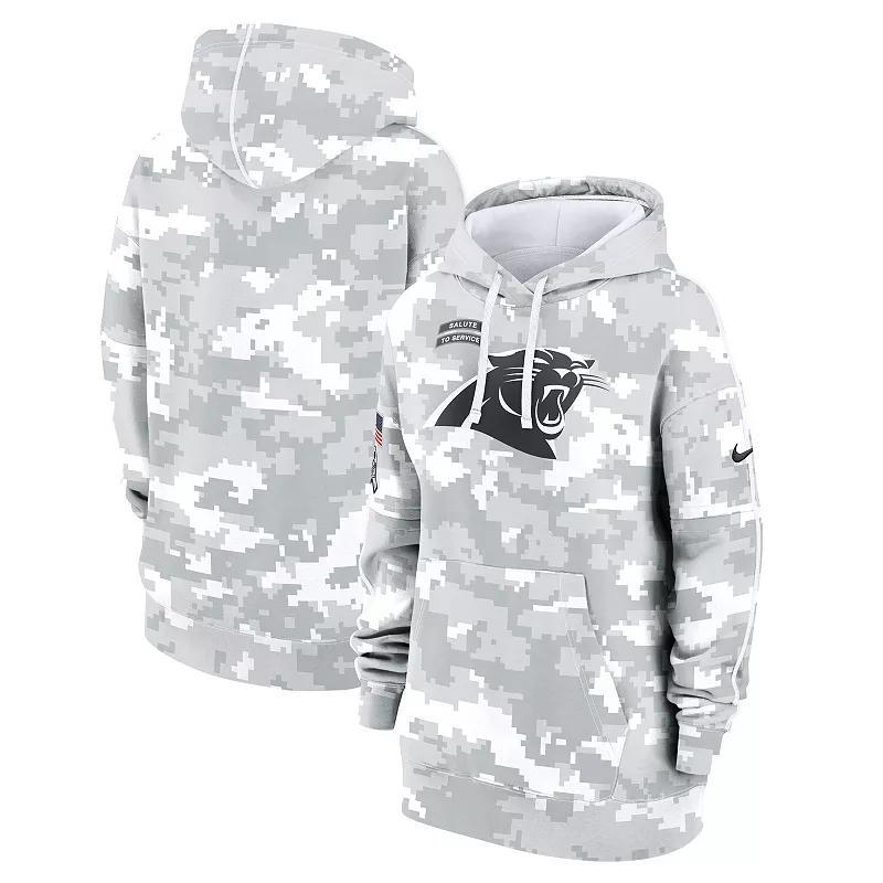 Womens Nike Arctic Camo Carolina Panthers 2024 Salute To Service Club Fleece Pullover Hoodie Product Image