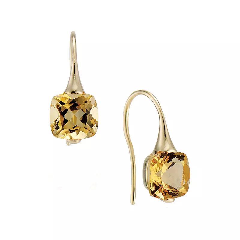 House of Frosted 14K Gold Plated Citrine Hook Earrings, Womens, Gold Tone Product Image