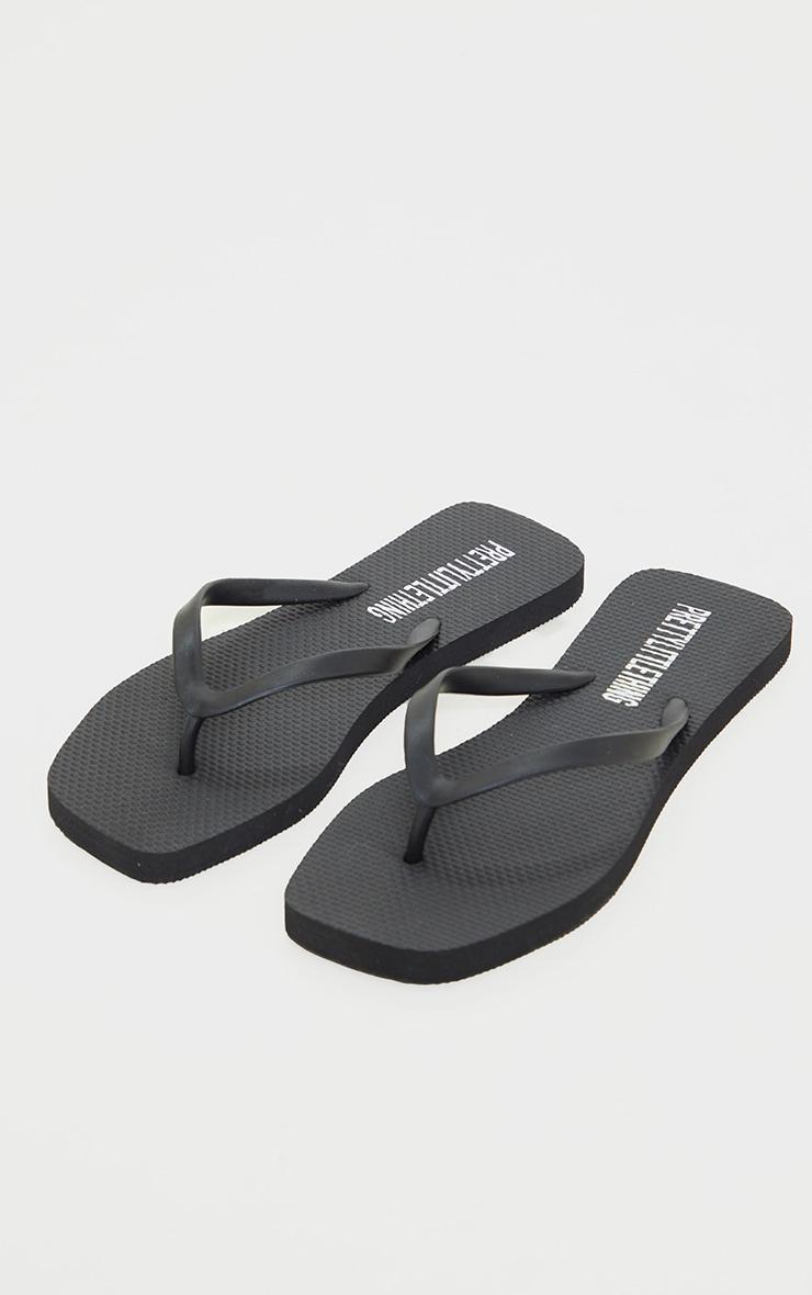 Black Square Toe Flip Flop Product Image