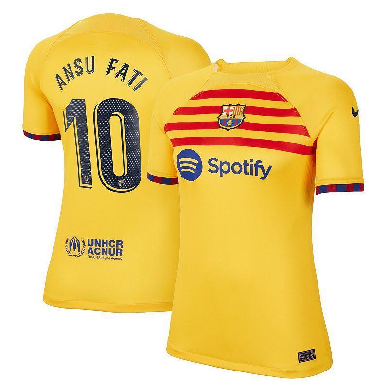 Womens Nike Ansu Fati Yellow Barcelona 2022/23 Fourth Breathe Stadium Replica Player Jersey Product Image