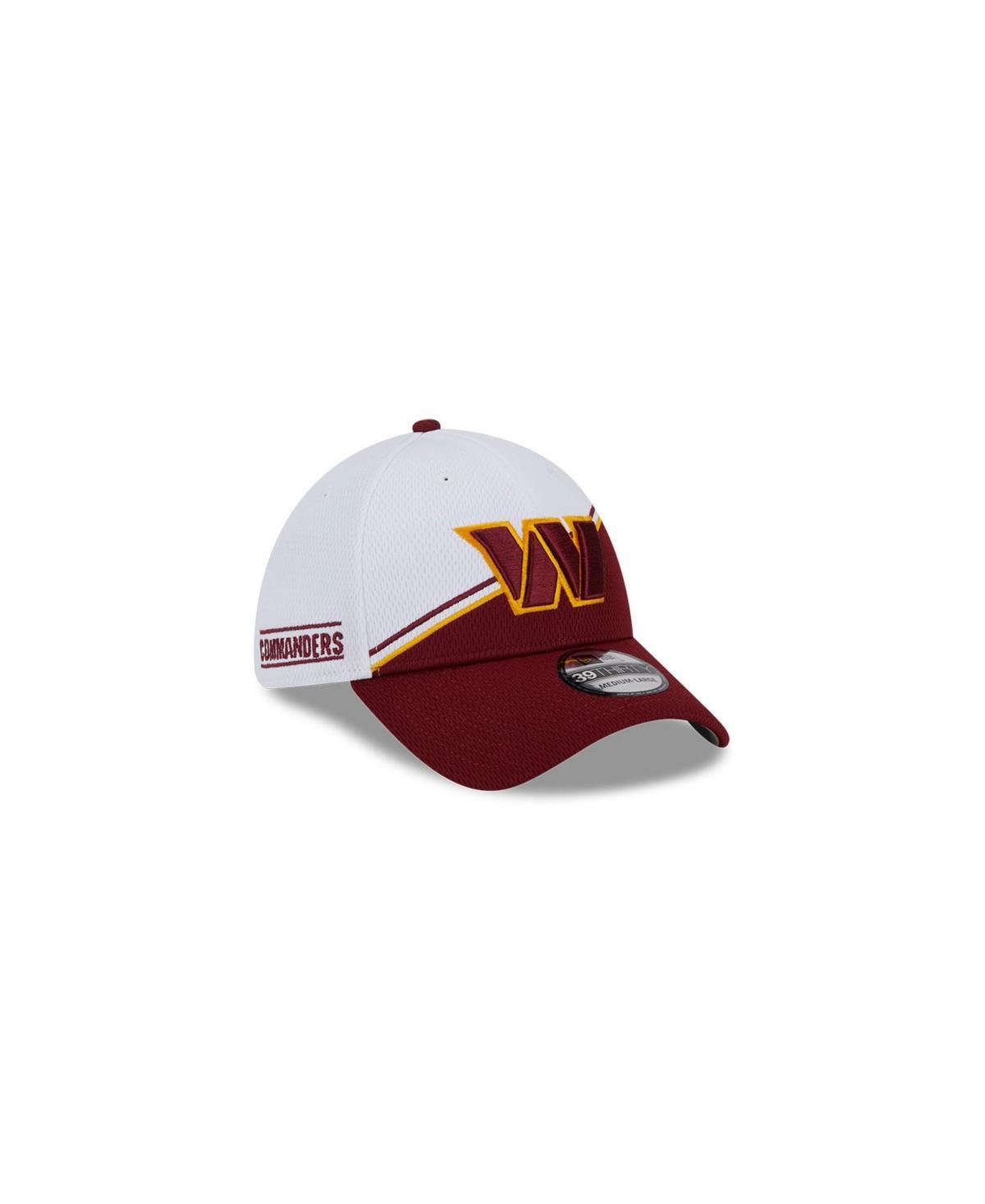 Mens New Era White, Burgundy Washington Commanders 2023 Nfl Sideline 39THIRTY Flex Hat Product Image