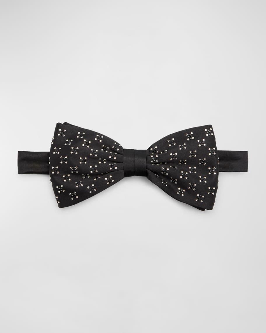 Men's Crystal-Embellished Silk Bow Tie Product Image