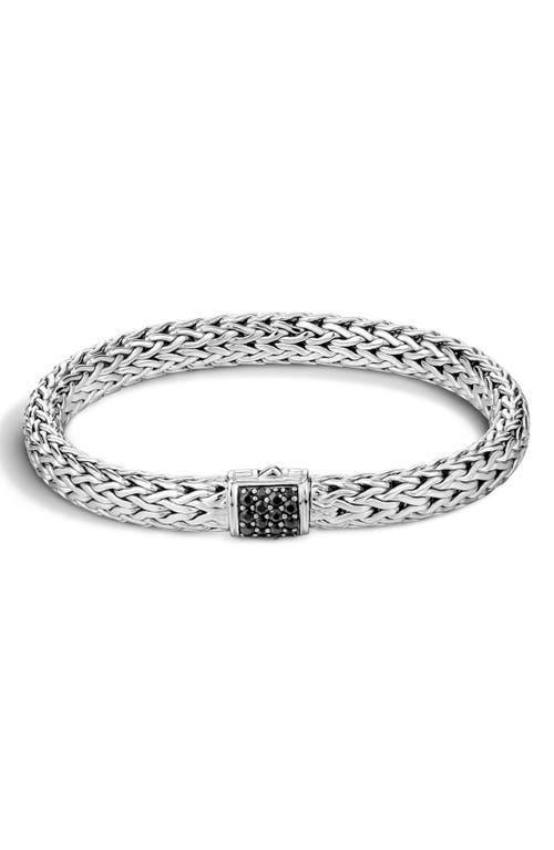 Womens Classic Chain Black Sapphire & Sterling Silver Medium Bracelet Product Image