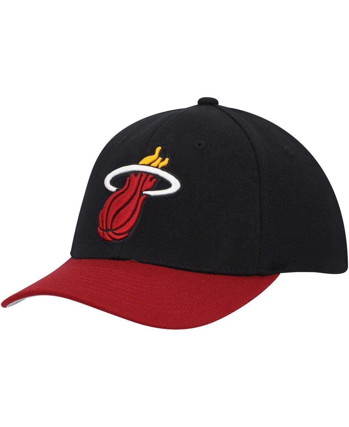 Mens Mitchell & Ness /Red Miami Heat MVP Team Two-Tone 2.0 Stretch-Snapback Hat Product Image