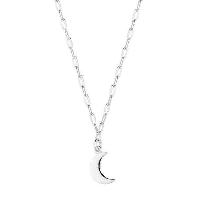 Sunkissed Sterling Crescent Moon Link Chain Necklace, Womens, Silver Tone Product Image