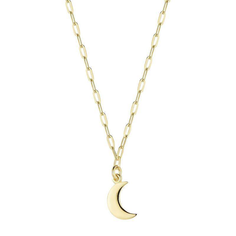 Sunkissed Sterling Crescent Moon Link Chain Necklace, Womens, Gold Tone Product Image