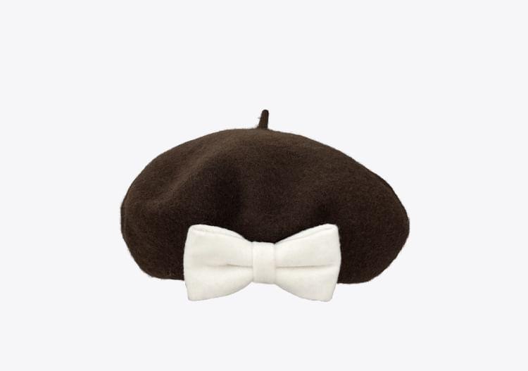 Bow Beret Hat Product Image