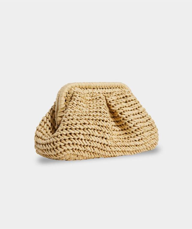 Crochet Straw Clamshell Clutch Product Image