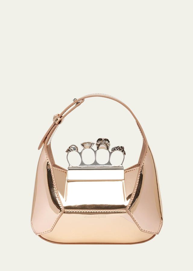 Alexander McQueen Mini Jewelled Metallic Faux Leather Hobo Product Image