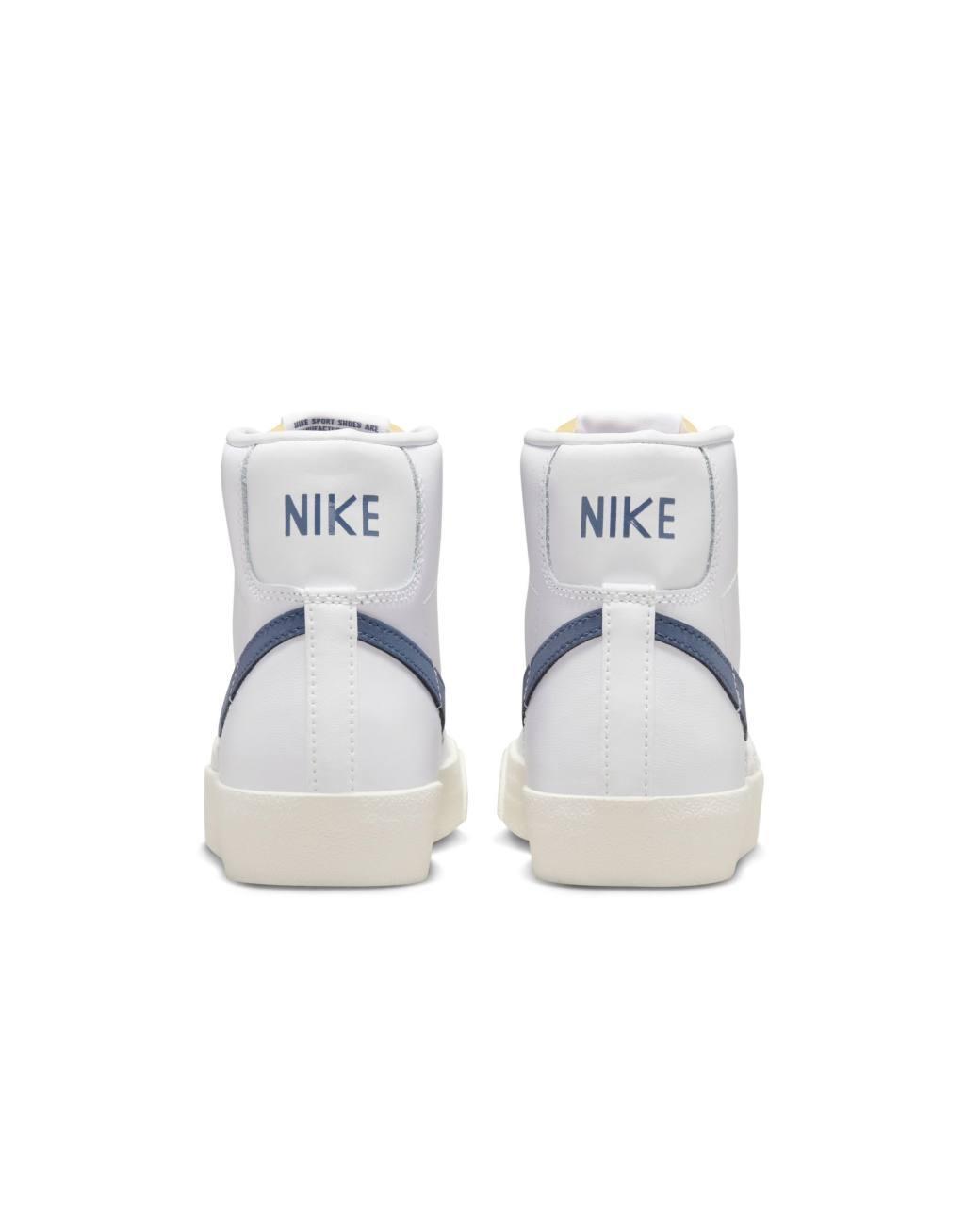 Nike Blazer Mid '77 sneakers in white with blue detail Product Image