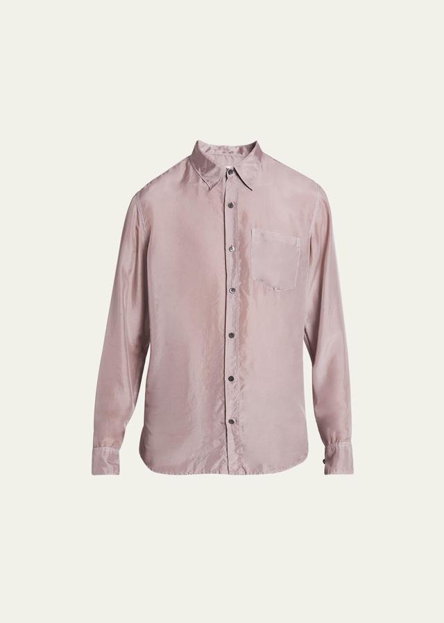 Mens Lightweight Silk Ponge Garment-Dyed Shirt Product Image