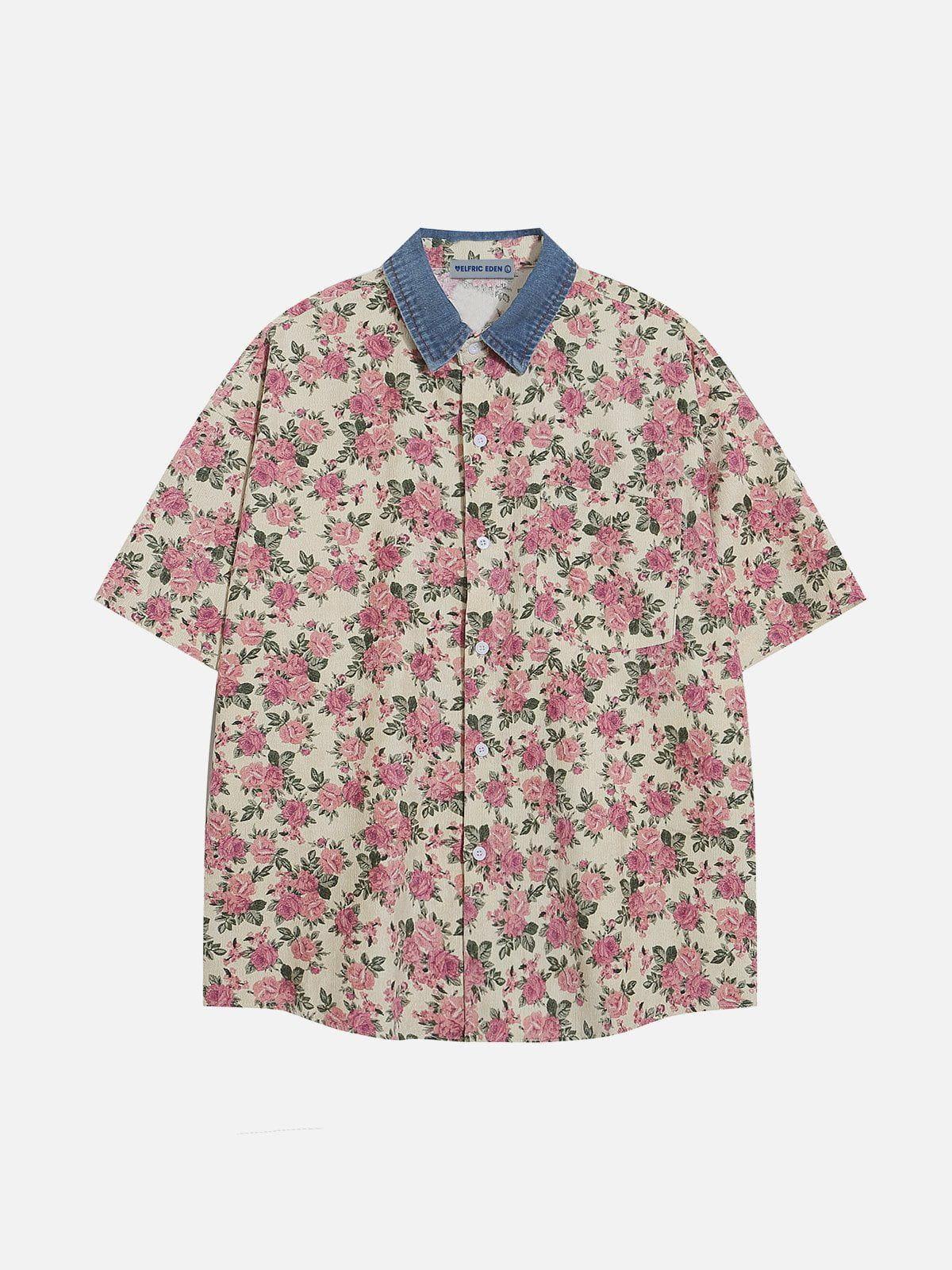 Aelfric Eden Flower Corduroy Short Sleeve Shirt Product Image